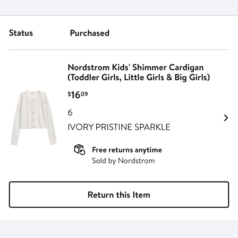Nordstrom Brand Girl’s Sparkle Cardigan